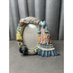 VTG Photo Picture Frame Victorian Lady Dressing Room Scene